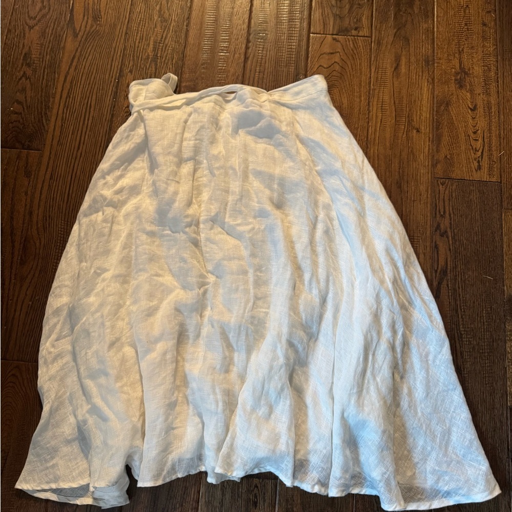 Vitamin A Lana White Linen Coverup Wrap Skirt - Picture 3 of 5